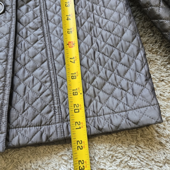 Elena Solano quilted jacket gray metallic button front womens M - Picture 9 of 11